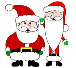 fat and thin santas side by side